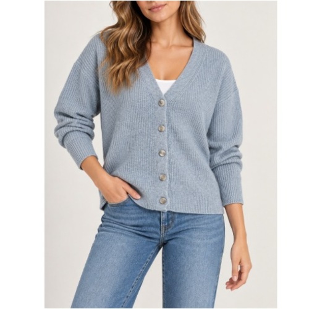 Hudson Women's Gray Cotton Button Down Cardigan Sweater Size S NWT